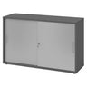 Schuifdeurenkast BETA S 1752S in grafiet en zilver met metalen grepen van hjh OFFICE PRO