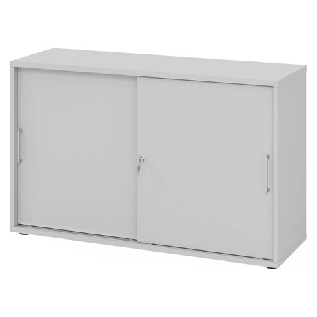 Grijze schuifdeurenkast BETA S 1752S met metalen grepen en slot van hjh OFFICE PRO