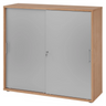 Schuifdeurenkast BETA S 1753S in walnootlook met zilveren fronten en metalen grepen van hjh OFFICE PRO