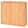 Schuifdeurenkast BETA S 1753S in beukenhout-optiek met metalen grepen en slot van hjh OFFICE PRO