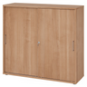 Schuifdeurenkast BETA S 1753S in walnootlook met metalen handgrepen en slot van hjh OFFICE PRO
