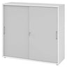 Wit-grijze schuifdeurkast BETA S 1753S met metalen handgrepen en slot van hjh OFFICE PRO
