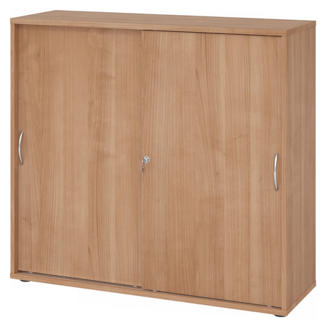 Schuifdeurenkast BETA S 1753S in walnoot-look met twee metalen booggrepen van hjh OFFICE PRO