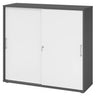 Schuifdeurenkast BETA S 1753S in grafiet en wit met metalen grepen van hjh OFFICE PRO