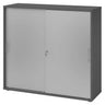 Schuifdeurenkast BETA S 1753S in grafiet en zilver met metalen handgrepen van hjh OFFICE PRO
