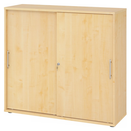 Schuifdeurkast BETA S 1753S in esdoornoptiek met kunststof relinggrepen van hjh OFFICE PRO