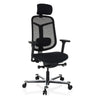 High end bureaustoel BICOLORE HIGH in zwart met netrugleuning en zilverkleurig onderstel van hjh OFFICE