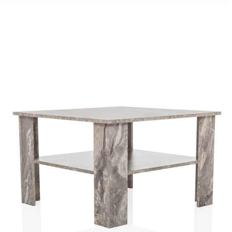 Grijze Salontafel BISMO in marmeroptiek met een aflegplateau van hjh LIVING