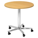 BISTRO 80R C | Bijzettafel op wieltjes | Ø 80 | chroom - Systeem conferentietafel 