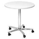 BISTRO 80R C | Bijzettafel op wieltjes | Ø 80 | chroom - Systeem conferentietafel 
