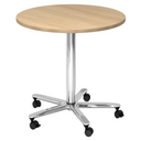 BISTRO 80R C | Bijzettafel op wieltjes | Ø 80 | chroom - Systeem conferentietafel 