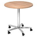 BISTRO 80R C | Bijzettafel op wieltjes | Ø 80 | chroom - Systeem conferentietafel 