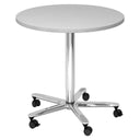 BISTRO 80R C | Bijzettafel op wieltjes | Ø 80 | chroom - Systeem conferentietafel 