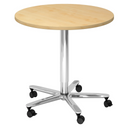 BISTRO 80R C | Bijzettafel op wieltjes | Ø 80 | chroom - Systeem conferentietafel 