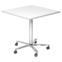 BISTRO 88Q C | Bijzettafel op wieltjes | 80x80 | chroom - Systeem conferentietafel 