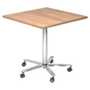 BISTRO 88Q C | Bijzettafel op wieltjes | 80x80 | chroom - Systeem conferentietafel 