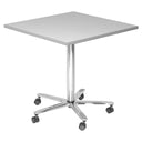 BISTRO 88Q C | Bijzettafel op wieltjes | 80x80 | chroom - Systeem conferentietafel 