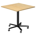 BISTRO 88Q D | Bijzettafel op wieltjes | 80x80 | zwart - Systeem conferentietafel 