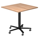 BISTRO 88Q D | Bijzettafel op wieltjes | 80x80 | zwart - Systeem conferentietafel 