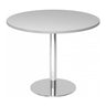 Ronde Systeem conferentietafel BISTRO F100R C met grijs tafelblad en chromen onderstel van hjh OFFICE PRO