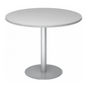 Ronde Systeem conferentietafel BISTRO F100R S in zilvergrijs met centrale voet van hjh OFFICE PRO
