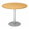 Ronde Systeem conferentietafel BISTRO F100R S in beukenhout-look met zilveren voet van hjh OFFICE PRO