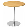 Ronde Systeem conferentietafel BISTRO F80R C met beukenhouten blad en verchroomd onderstel van hjh OFFICE PRO