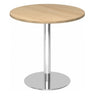 Ronde Systeem conferentietafel BISTRO F80R C met eikenhouten blad en verchroomd onderstel van hjh OFFICE PRO