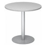 Ronde Systeem conferentietafel BISTRO F80R S in zilvergrijs met centrale voet van hjh OFFICE PRO