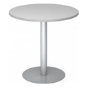 Ronde Systeem conferentietafel BISTRO F80R S in zilvergrijs met centrale voet van hjh OFFICE PRO