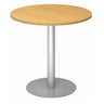 Ronde Systeem conferentietafel BISTRO F80R S met beukenblad en zilverkleurig onderstel van hjh OFFICE PRO