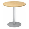 Ronde Systeem conferentietafel BISTRO F80R S met esdoornhouten blad en zilveren voet van hjh OFFICE PRO