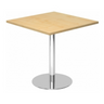Systeem conferentietafel BISTRO F88Q C met vierkant esdoornhouten blad en ronde chromen voet van hjh OFFICE PRO
