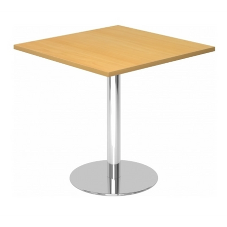 Systeem conferentietafel BISTRO F88Q C met vierkant beukenblad en chromen onderstel van hjh OFFICE PRO