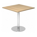 Vierkante Systeem conferentietafel BISTRO F88Q C met eikenhouten blad en verchroomd onderstel van hjh OFFICE PRO