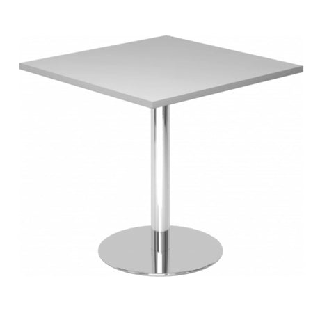 Vierkante Systeem conferentietafel BISTRO F88Q C met grijs tafelblad en chromen onderstel van hjh OFFICE PRO