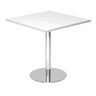 Vierkante Systeem conferentietafel BISTRO F88Q C met wit blad en chromen onderstel van hjh OFFICE PRO