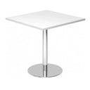 Vierkante Systeem conferentietafel BISTRO F88Q C met wit blad en chromen onderstel van hjh OFFICE PRO