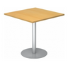 Systeem conferentietafel BISTRO F88Q S met vierkant beuken blad en zilveren onderstel van hjh OFFICE PRO
