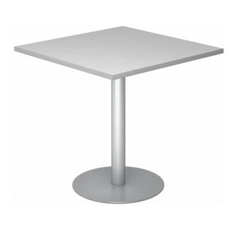 Zilvergrijze Systeem conferentietafel BISTRO F88Q S met vierkant blad en ronde voet van hjh OFFICE PRO