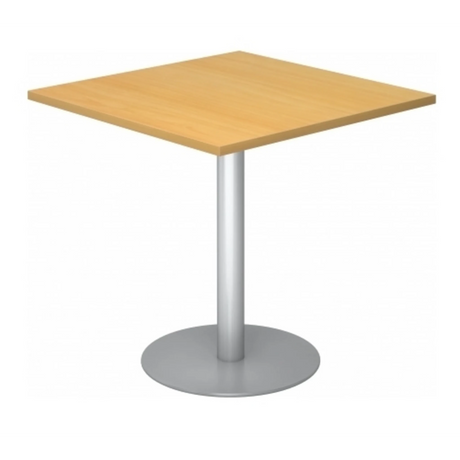 Systeem conferentietafel BISTRO F88Q S met vierkant beuken blad en zilveren onderstel van hjh OFFICE PRO