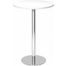 Systeem conferentietafel BISTRO H80R C met wit rond blad en verchroomd onderstel van hjh OFFICE PRO