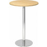 Ronde Systeem conferentietafel BISTRO H80R C met esdoornhouten blad en verchroomd onderstel van hjh OFFICE PRO