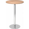 Ronde Systeem conferentietafel BISTRO H80R C met walnootkleurig blad en chromen onderstel van hjh OFFICE PRO
