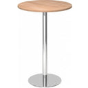 Ronde Systeem conferentietafel BISTRO H80R C met walnootkleurig blad en chromen onderstel van hjh OFFICE PRO