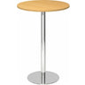 Ronde Systeem conferentietafel BISTRO H80R C met beukenkleurige plaat en verchroomd onderstel van hjh OFFICE PRO
