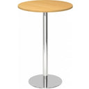 Ronde Systeem conferentietafel BISTRO H80R C met beukenkleurige plaat en verchroomd onderstel van hjh OFFICE PRO
