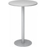 Ronde Systeem conferentietafel BISTRO H80R S in zilvergrijs met centrale voet van hjh OFFICE PRO