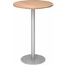 Ronde Systeem conferentietafel BISTRO H80R S met walnoot blad en zilverkleurige voet van hjh OFFICE PRO