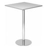 Systeem conferentietafel BISTRO H88Q C met grijs blad en een ronde chromen voet van hjh OFFICE PRO